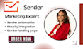 setup sender email automation sender shopify integration sender landing page