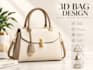 3d bag design, 3d modeling and realistic rendering