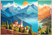 create retro vintage travel poster
