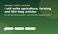 write agriculture,farming and SEO blog articles