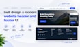design a modern website header and footer UI