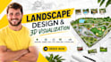 design landscape, backyard, garden, kitchen, frontyard, pool and render images