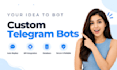 build a custom telegram bot in python node js or PHP