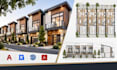create townhouse development floor plans, detailed unit layouts, cad drawings