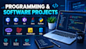 develop programming projects in c cpp java python php react and sql