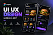 design modern mobile app UI UX in figma with clean user friendly design