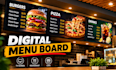 design digital menu board and TV screen menu for restaurants
