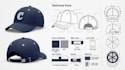 design custom hats and caps with tech pack and mockup