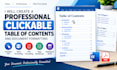 create a professional clickable table of contents and document formatting