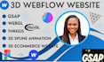 interactive 3d animated webflow 3d website spline threejs gsap webgl 3d webflow