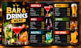 design bar menu, cocktail menu and drinks menu for restaurants