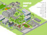 design hotel map, campus map, hospital map, office navigation, wayfinding map