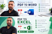 convert PDF files to word or excel