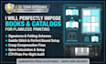 perform print imposition and layout setup for books and catalogs