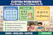 create custom worksheets hindi english maths grade 1 to 5