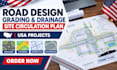 civil engineering, road design, grading, drainage, road site circulation plan