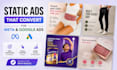 design ecommerce static ads for skincare, dtc brand