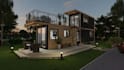 create 3d tiny house, tiny container with 3d rendering design