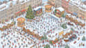 create cartoon vector map like where waldo