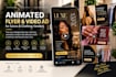 create talking flyer, flyer animation, animated flyer and promotional video ad