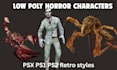 design creepy ps2 psx ps1 3d low poly horror character