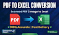 convert pdf to excel, scanned pdf and image to excel