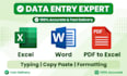 do data entry, typing, excel work and image to text fast