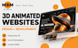 design, develop a custom 3d animated interactive website with scroll animations