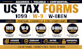 prepare US 1099 nec misc w9 w8ben forms and correct all irs reporting errors