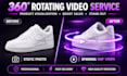 convert your product image to 360 rotating video for shopify amazon etsy