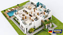 do 3d real estate floor plan, 2d to  3d rendering, revit sketchup autocad