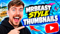 design high CTR youtube thumbnails in a mr beast inspired style