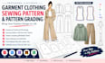 make garment apparel, clothing sewing pattern, pattern grading, seamless pattern