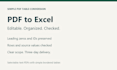 convert simple PDF tables to a checked excel spreadsheet