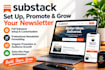 setup substack, organic substack promotion and newsletter subscribe