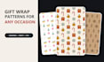 design a seamless gift wrap pattern for wrapping paper and packaging