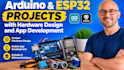 do arduino,esp32 projects with hardware design and app development