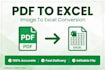 convert PDF file to excel and image to excel sheet