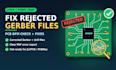 fix rejected gerber files and pcb errors with dfm check for jlcpcb