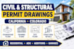 create civil and structural permit drawings for california colorado