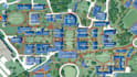 design illustrated campus map, university map, school map