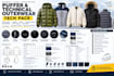 create puffer jacket and technical outerwear tech pack