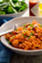 cook rice and beans with vegetable soup and menu design