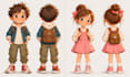 design cute children book characters and turnaround sheets