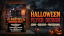 create a spooky halloween flyer, banner, or social media ad