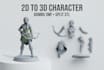 convert 2d image to printable bambu 3mf and split 3d stl character