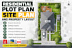 draw residential plot plan, site plan and property layout