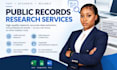 public records research, data extraction and web research