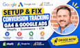 setup google ads shopify conversion tracking, ga4 ecommerce tracking analytics 4