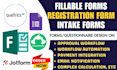 create fillable registration or intake form on jotform or google form